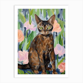 A Abyssinian Cat Painting, Impressionist Painting 4 Art Print