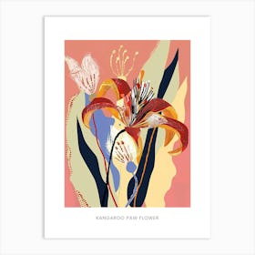 Colourful Flower Illustration Poster Kangaroo Paw Flower 1 Art Print