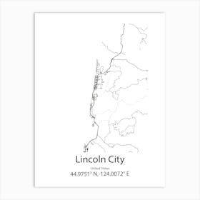 Lincoln,Canada Minimalist Map Art Print