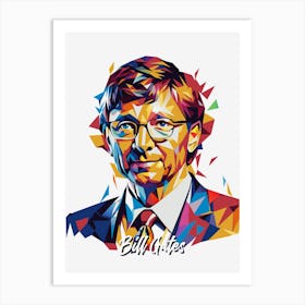 Bill Gates 2 Portrait WPAP Pop Art Art Print