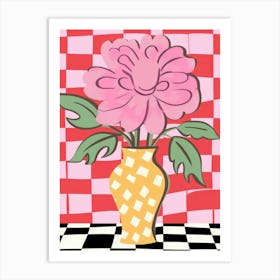 Peonies Flower Vase 6 Art Print