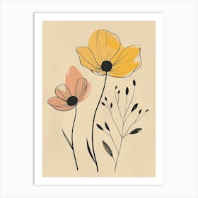 Boston Flower Market Boho Minimalist Style Art Print