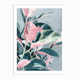 Pink Leaves 8 Art Print