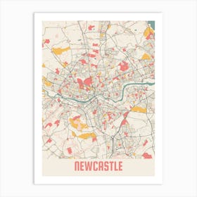 Newcastle Map Poster Art Print