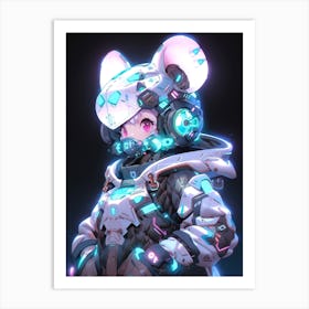 Cute Girl In A Futuristic Outfit Art Print