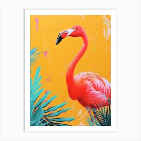 Greater Flamingo Greece Tropical Illustration 8 Art Print