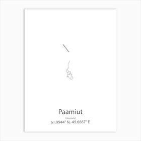 Paamiut,Greenland Minimalist Map Art Print