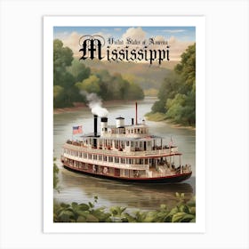 Mississippi Steamer Art Print