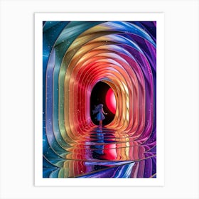 Girl In A Tunnel Art Print