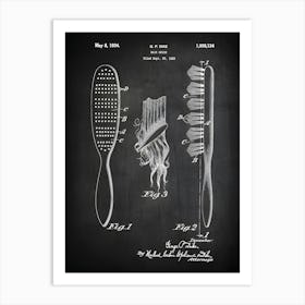 Hair Brush Patent Print, Brush Art, Hair Brush Decor, Hair Wall Art, Hairstyle, Salon Office Decor,Salon Blueprint, Bathroom Comb Art, Hb1341 Art Print