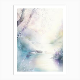 Flowing Water Waterscape Gouache 2 Art Print