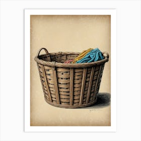 Basket Of Clothes 1 Art Print