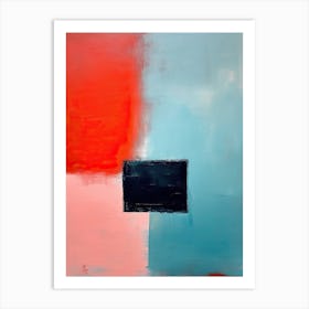 Red Blue And Black Colourful Abstract Art Print