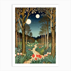 William Morris Tulips In The Woods Art Print