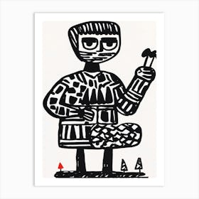 Man With A Knife Art Print