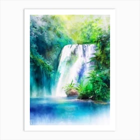 Kawasan Falls, Philippines Water Colour  (2) Art Print