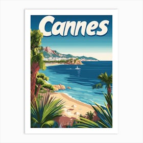 Aihrgdesign A Retro Travel Poster For Cannes Featuring The Sc Efd46301 0bd5 4393 9fe3 296d3f6c48c5 2 Art Print