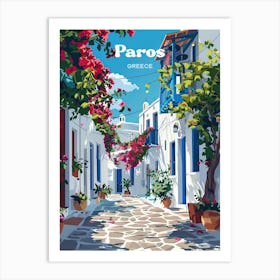 Paros Greece Island Digital Travel Art Art Print