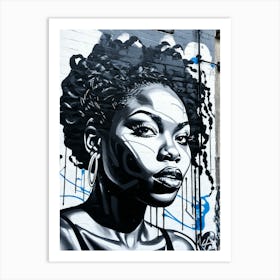 Graffiti Mural Of Beautiful Black Woman 78 Art Print