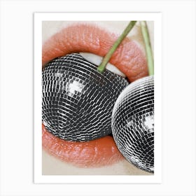 Disco Cherry Lips Art Print