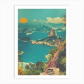 Rio De Janeiro   Retro Collage Style 4 Art Print