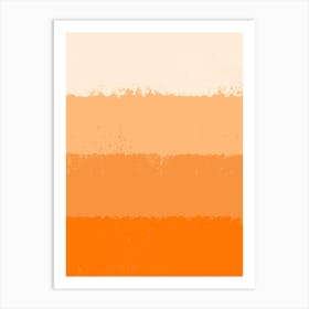 Orange Gradient Abstract Painterly Stripes Art Print