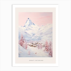 Dreamy Winter Painting Poster Zermatt Switzerland 1 Art Print