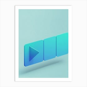 Bold Rectangular Arrows As Part Of A Sleek And Modern Navigation Ui Floating On A Minimalist Interf (1) Art Print