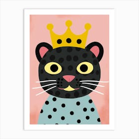 Little Panther 3 Wearing A Crown Art Print