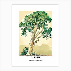 Alder Tree Storybook Illustration 4 Poster Art Print