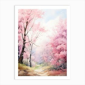 Beautiful Watercolor Cherry Blossom Art Print