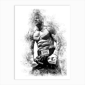 Southpaw Sketch Drawing Art Print