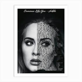 Someone Like You Adele Text Art Art Print