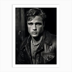 Black And White Photograph Marlon Brando 3 Art Print