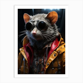 Cyberpunk Style A Gangster Possum Confident 1 Art Print