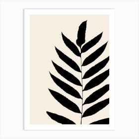 Fern Leaf in Black, Farmhouse Botanical Art Print