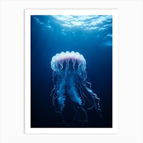 Lions Mane Jellyfish Ocean Realistic 3 Art Print