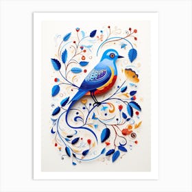 Scandinavian Bird Illustration Eastern Bluebird 4 Art Print