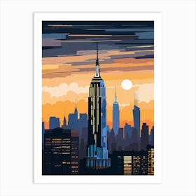 New York City Skyline 3 vector art Art Print