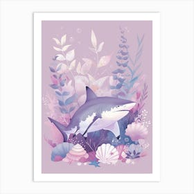 Purple Nurse Shark Illustration 3 Art Print