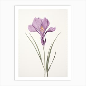 Saffron Vintage Botanical Herbs 3 Art Print