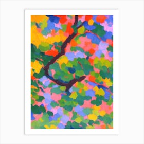 Shagbark Hickory tree Abstract Block Colour Art Print