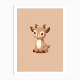 Cute Deer New Baby Baby Shower Gift Print Art Print