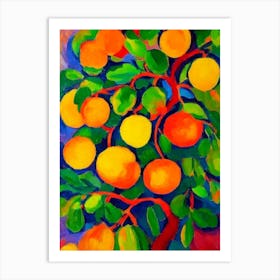 Mangoosteen Fruit Vibrant Matisse Inspired Painting Fruit Art Print