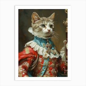 Royal Kitten Rococo Inspired Painting 2 Art Print
