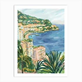 Travel Poster Happy Places Monaco 3 Art Print