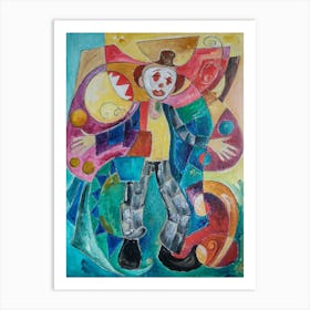 Clowning Around Vibrant Wall Art Art Print