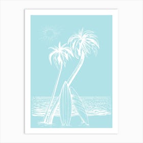 Palm Trees On The Beach 1 Art Print