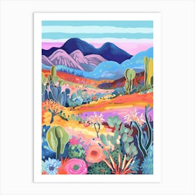 Colourful Desert Illustration 6 Art Print