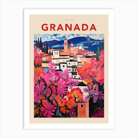 Granada Spain 5 Fauvist Travel Poster Art Print